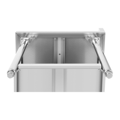 Base inferior de mesa metálica cromada com tampo branco