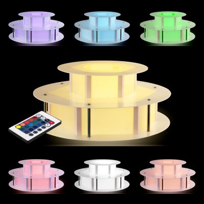 Bolo decorativo iluminado em várias cores com comando remoto