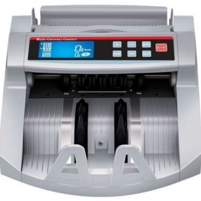 Máquina contadora de dinheiro Multi-Currency Counter cinza com visor digital e botões