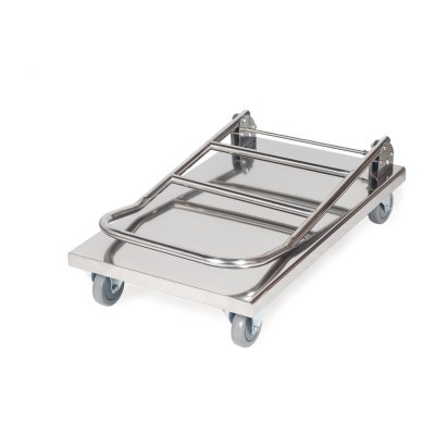 Carrinho plataforma de metal inoxidável com 4 rodas giratórias cinzentas