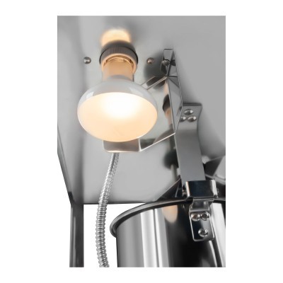 Lâmpada branca opaca em suporte metálico prateado com cabo flexível