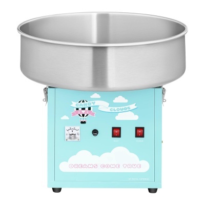 Máquina de algodão doce azul clara com cuba metálica