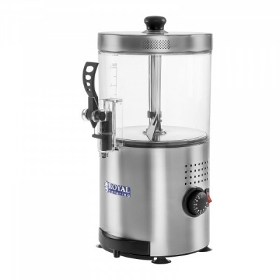 Dispenser para bebidas transparente com base metálica e torneira preta