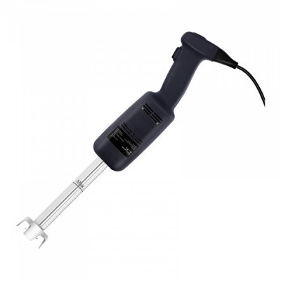 Batedeira de mão preta com cabo e haste metálica