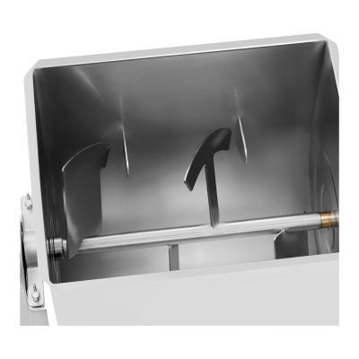 Interior de máquina de metal com pás giratórias em aço inoxidável