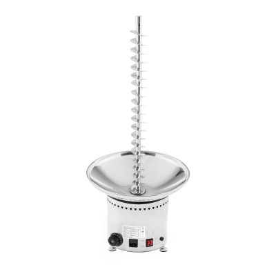 Máquina de chocolate quente com espiral vertical em aço inoxidável branco e prateado