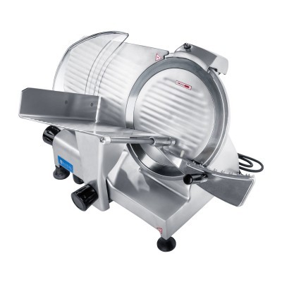 Máquina cortadora de fiambre metálica com lâmina circular