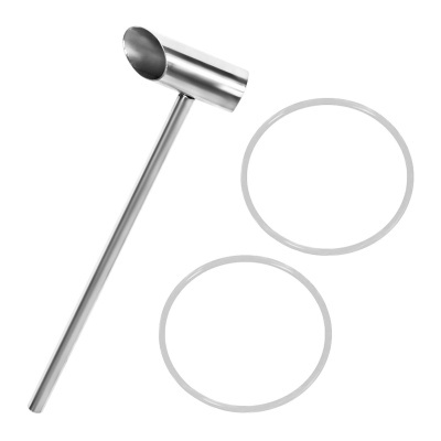 Utensílio de cozinha em aço inoxidável com duas juntas circulares