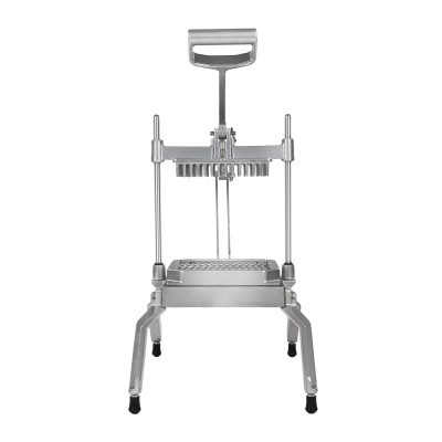 Aparelho metálico de cozinha com alavanca e lâminas cortantes