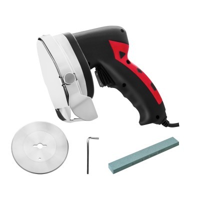 Ferramenta elétrica com lâmina circular, lâmina extra, chave allen e pedra de afiar