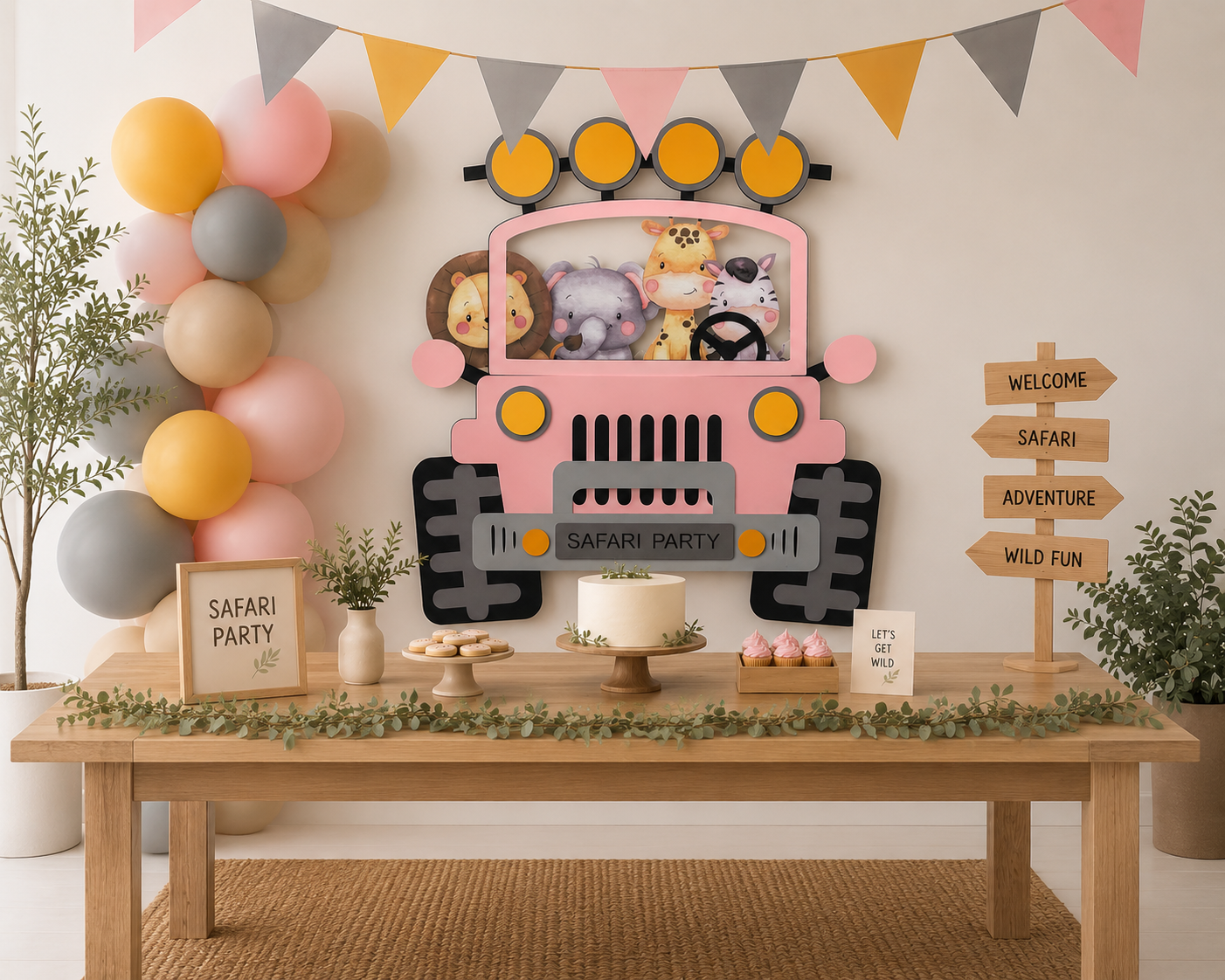 Decoração de Festa Safari, Decoração DIY