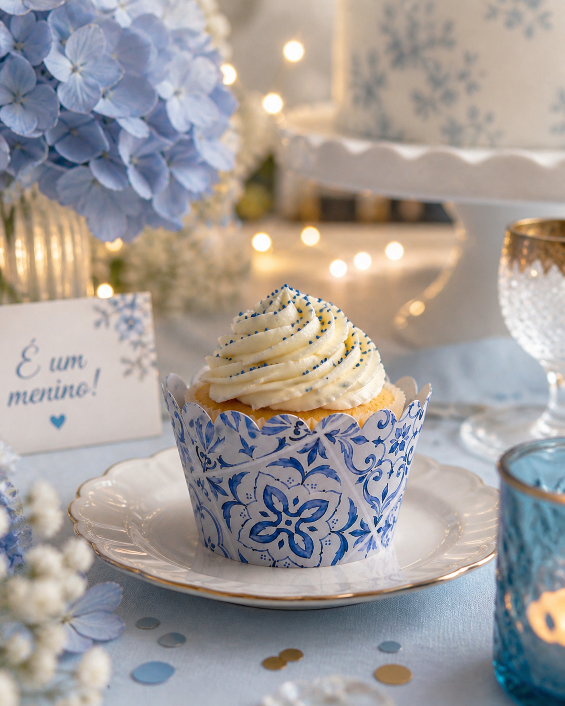 Cinta de cupcake azulejo