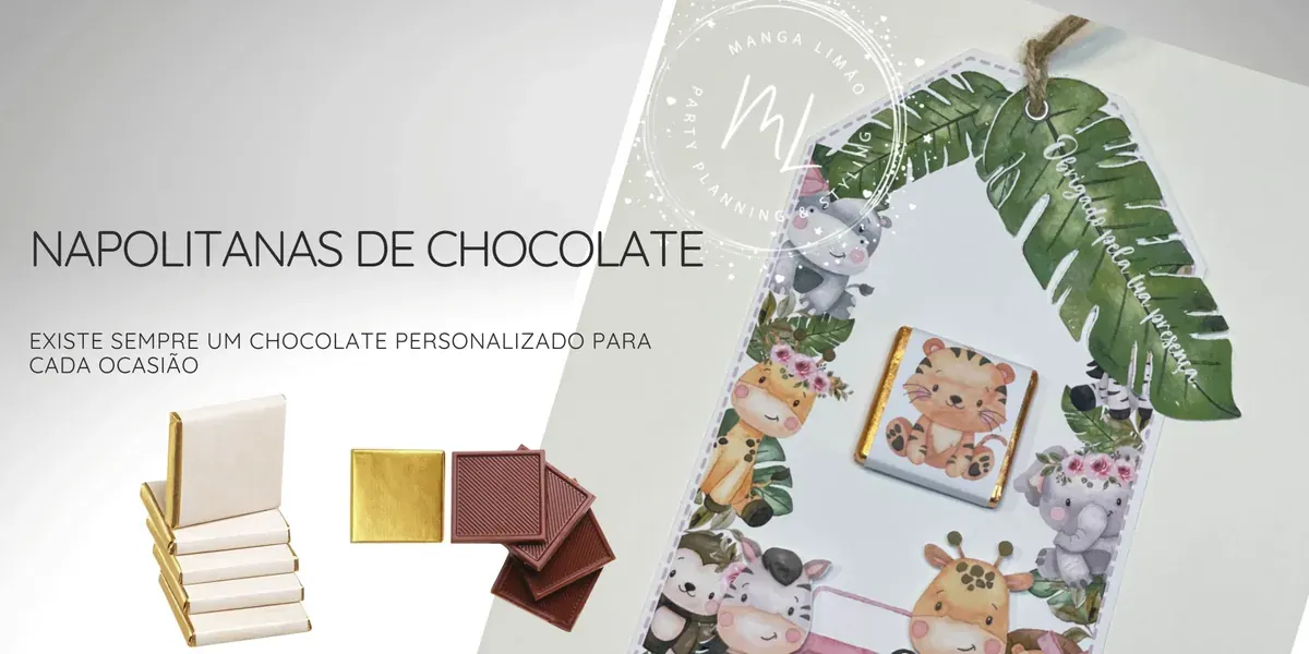 Napolitanas de chocolate personalizadas para festas