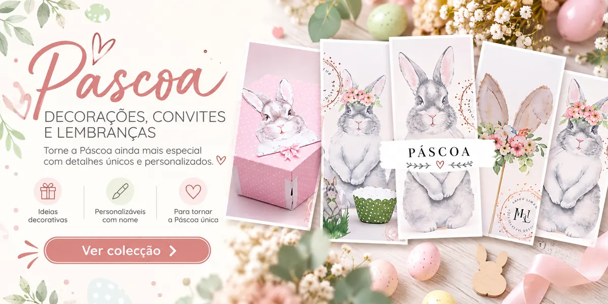 Coleção de Páscoa em tons pastel