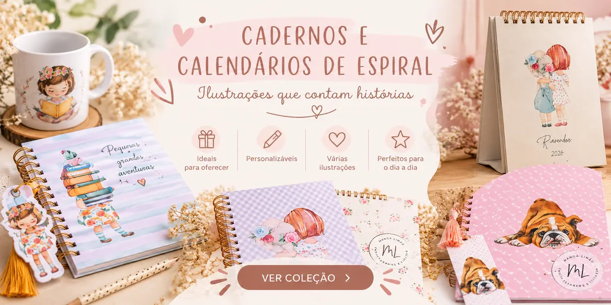 Cadernos e calendários ilustrados