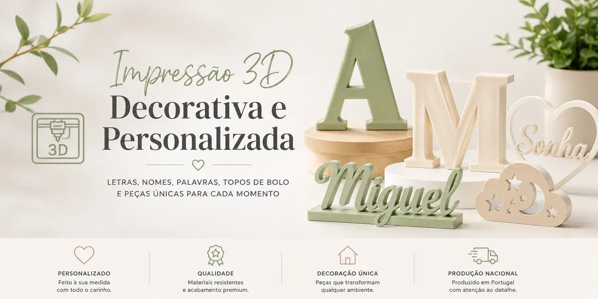 Impressão 3D decorativa e personalizada