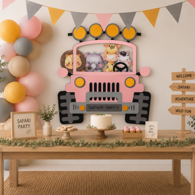 Decoração de Festa Safari, Decoração DIY
