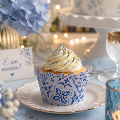 Cinta de cupcake azulejo