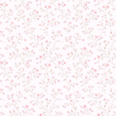 Papel de parede floral cor-de-rosa em fundo branco