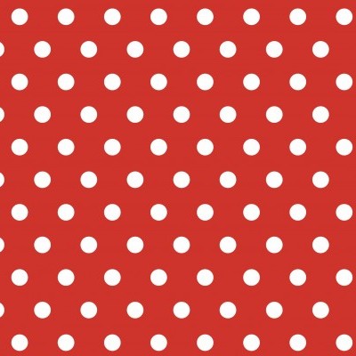 Pano vermelho com bolinhas brancas