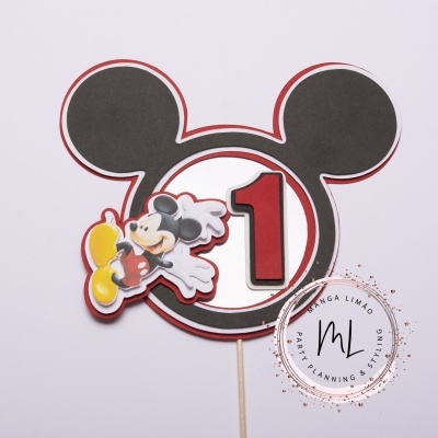 Topo para bolo Mickey Mouse com o número 1