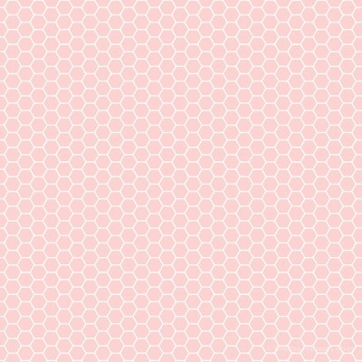 Papel de parede rosa claro com padrão de colmeia branca