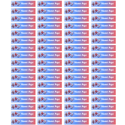 Etiquetas adesivas coloridas para lápis e canetas com textos e desenhos de Spider-Man