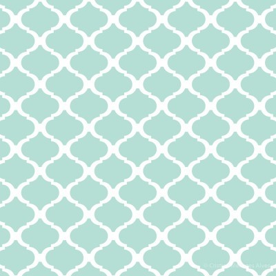 Padrão geométrico azul claro e branco com arabescos repetitivos