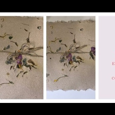 Papel reciclado florida com bordas irregulares e texto sobre papel convite reciclado