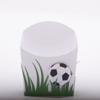 Suporte para batatas fritas com estampa de relva e bola de futebol