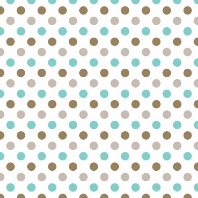 Padrão de bolas azul, bege e castanho sobre branco