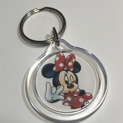 Porta-chaves transparente com ilustração da Minnie da Disney