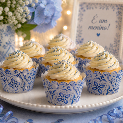 Cinta de cupcake azulejo