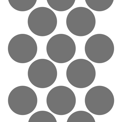Quatorze círculos cinzentos organizados em três colunas sobre fundo branco com assinatura 'Manga Linhas'
