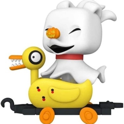 Figura de vinil de cão branco e pato amarelo com rodas