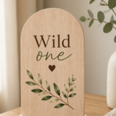 Placa Imitar Madeira Wild One para Decoração