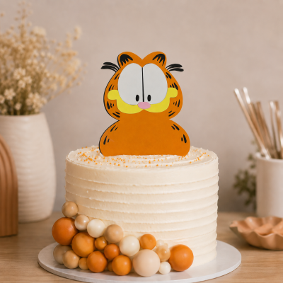 Topo de bolo gato amarelo