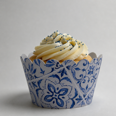 Cinta de cupcake azulejo