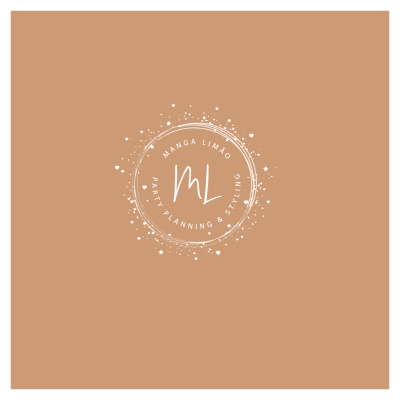 Logótipo branco com texto 'MANGA LIMÃO' e 'PASTRY PLANNING & STYLING' em fundo castanho claro