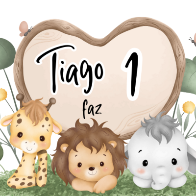 Banner com animais da selva e texto informativo sobre vacinação