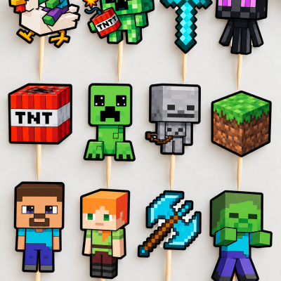 Topo de bolo Minecraft Creeper