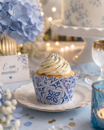 Cinta de cupcake azulejo