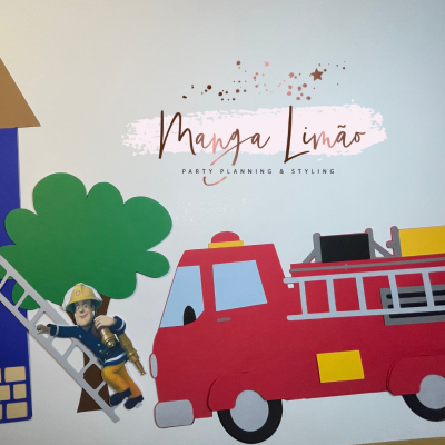 Autocolantes decorativos para parede de tema bombeiros com texto Manga Limão