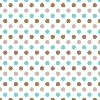 Padrão de bolas azul, bege e castanho sobre branco