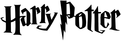 Logotipo 'Harry Potter' em estilo gótico preto