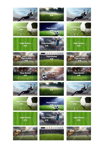Miniaturas de imagens relacionadas com futebol com texto 'Tiago Santos 8*8'