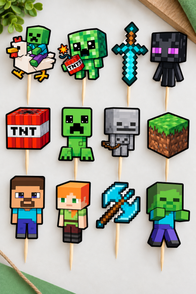 Topo de bolo Minecraft Creeper