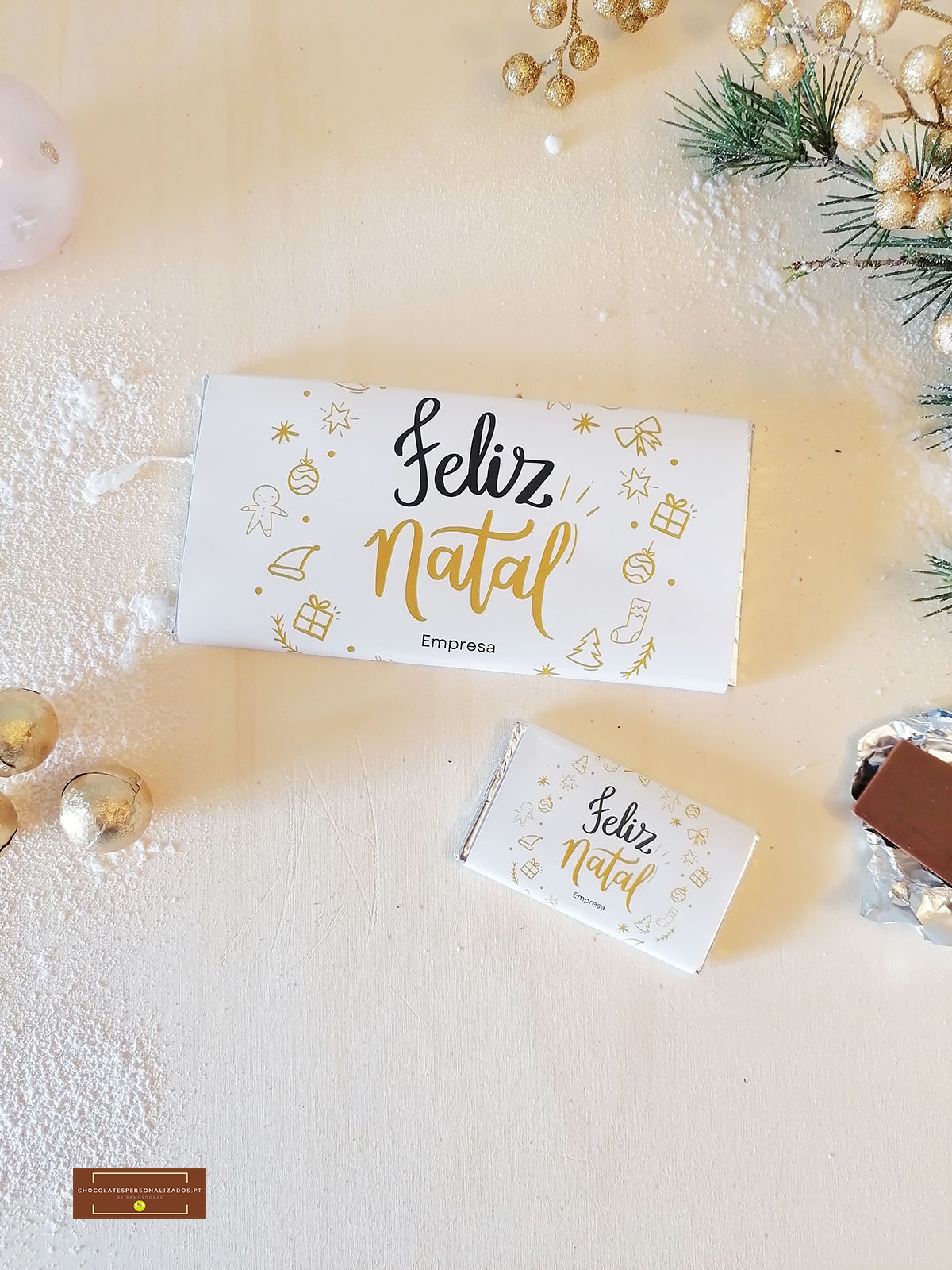 tabletes de chocolate grandes natal personalizadas