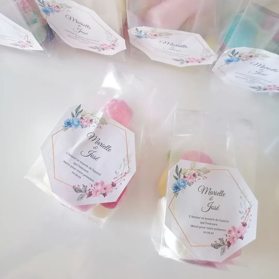 Saquinhos de Gomas personalizados para lembran&ccedil;as de casamento crian&ccedil;as