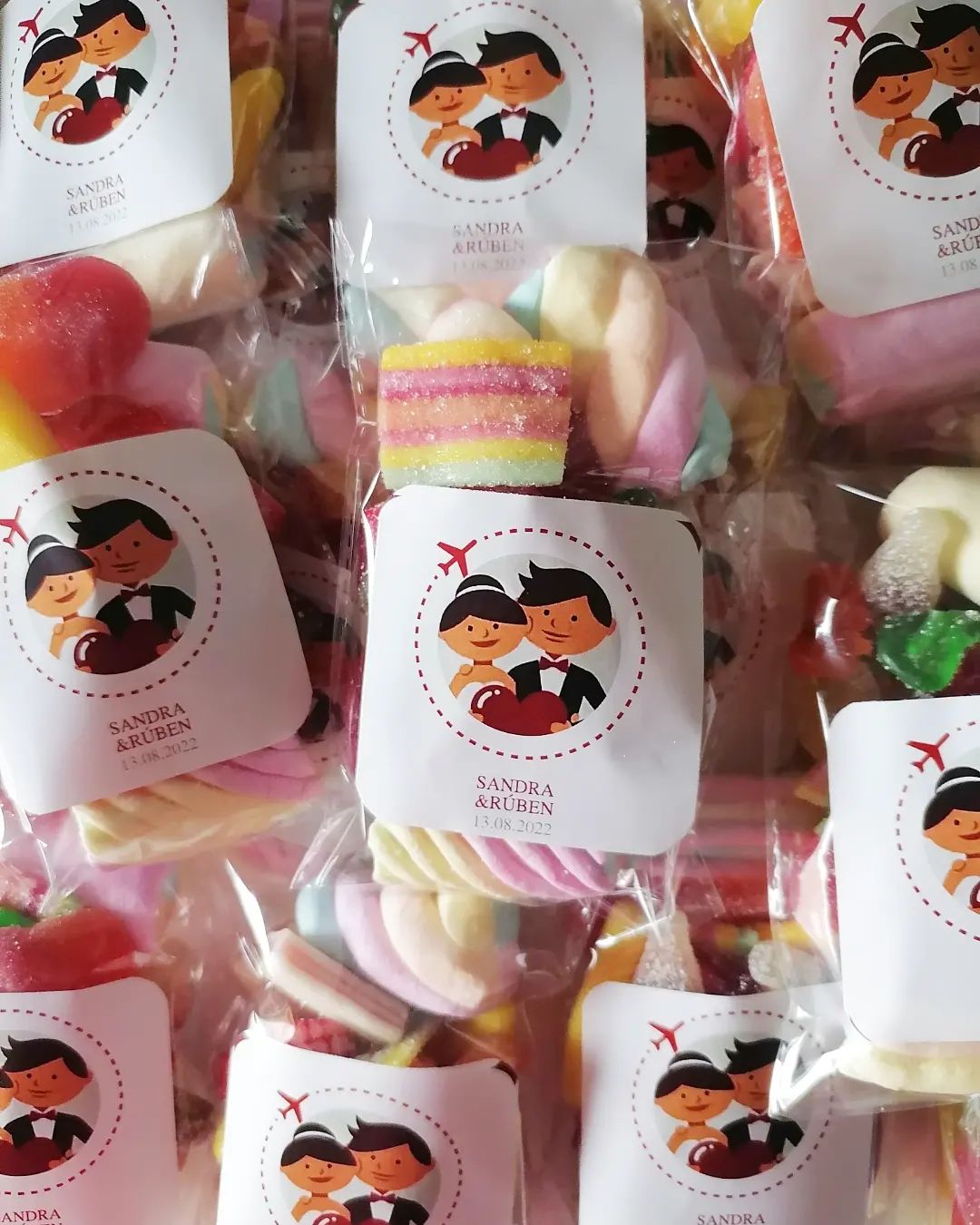 Lembran&ccedil;as de casamento gomas personalizadas